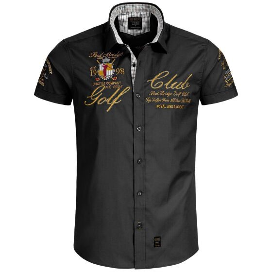 Red Bridge Mens Golf Club short-sleeved shirt black L