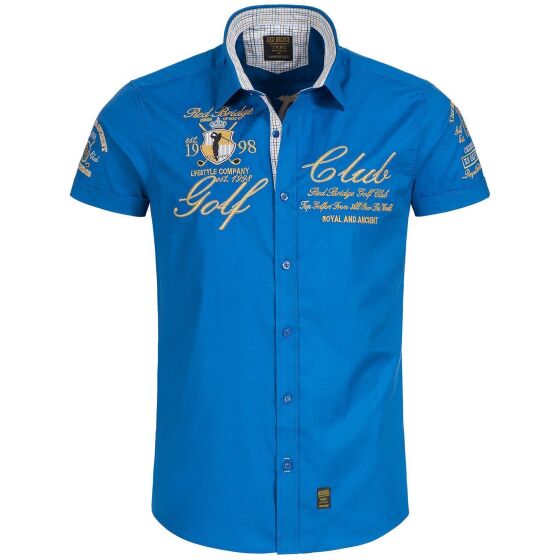 Red Bridge Mens Golf Club short-sleeved shirt, saxe blue