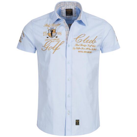 Red Bridge Mens Golf Club short sleeve shirt light blue