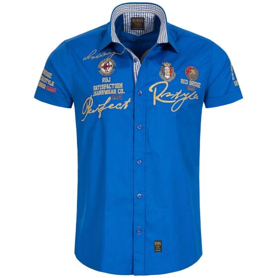 Red Bridge Mens Perfect R-Style short-sleeved shirt, saxe blue