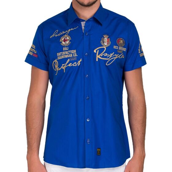 Red Bridge Mens Perfect R-Style short-sleeved shirt, saxe blue