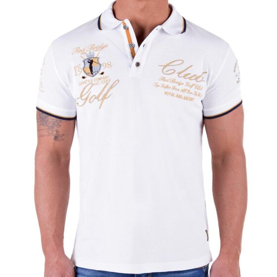 Red Bridge Mens Golf Club Polo Shirt T-Shirt white
