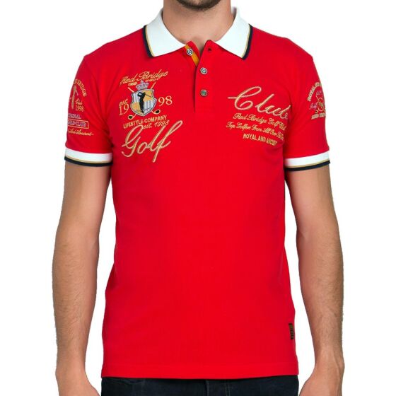 Red Bridge Herren Golf Club Poloshirt T-Shirt rot