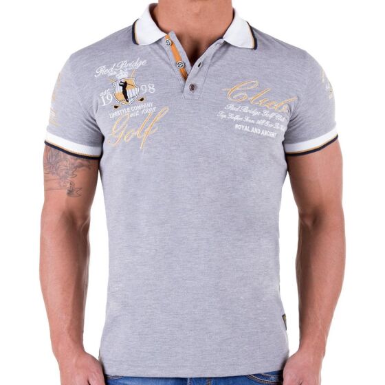 Red Bridge Herren Golf Club Poloshirt T-Shirt grau meliert S
