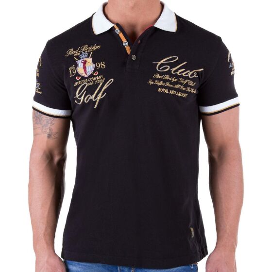 Red Bridge Mens Golf Club Polo Shirt T-Shirt black S