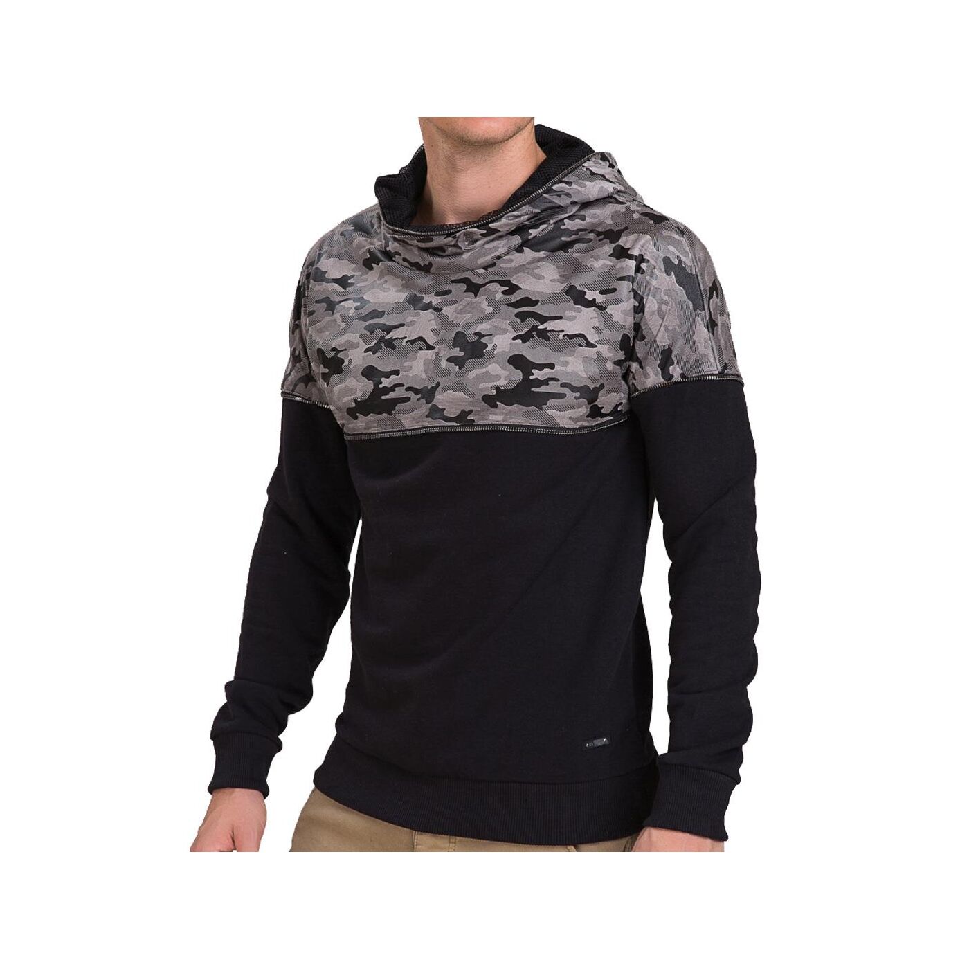 Redbridge Men's Hooded Pullover Sweatshirt, White, L