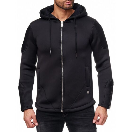 Red Bridge Herren Neopren-Look Jacke Oversized Schwarz