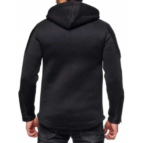 Red Bridge Herren Neopren-Look Jacke Oversized Schwarz