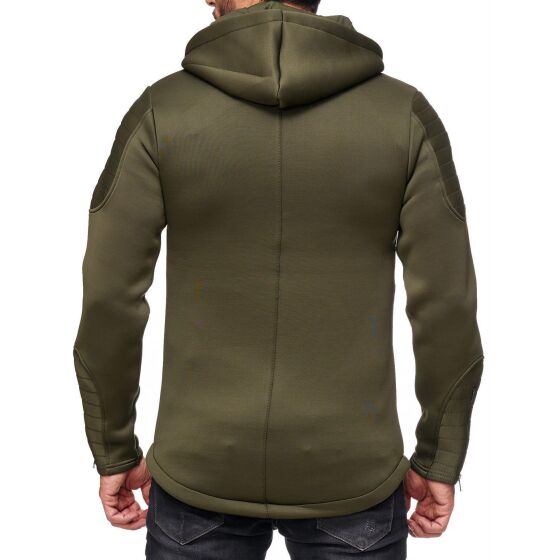 Red Bridge Mens Neoprene Look Jacket Oversized Khaki