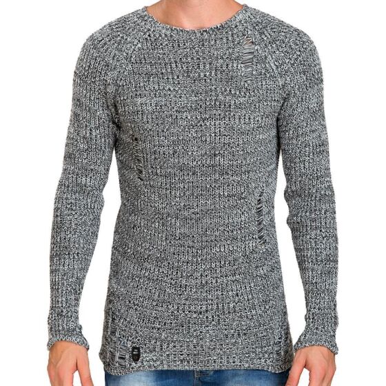Red Bridge Mens Comfortable Home Knit Sweater Anthracite Melange
