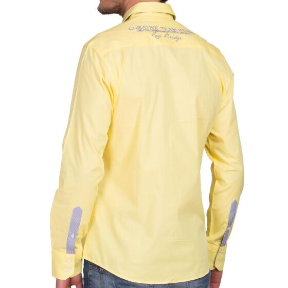 Red Bridge Mens R-Style Design Regular Fit Long Sleeve Shirt Yellow