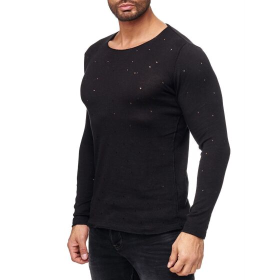 Red Bridge Herren Autumn Sky Feinstrick Pullover Schwarz