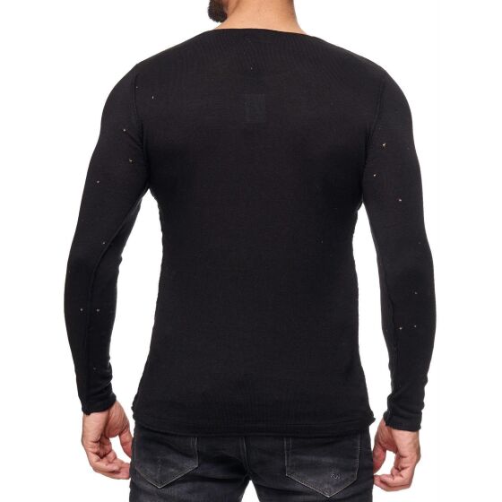 Red Bridge Herren Autumn Sky Feinstrick Pullover Schwarz