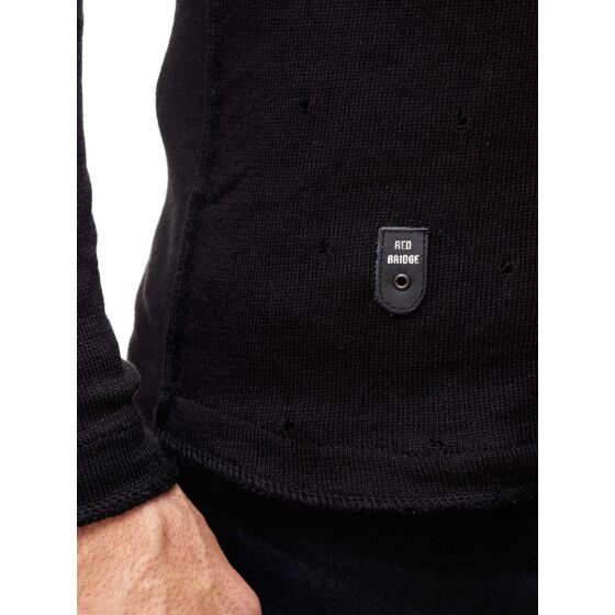 Red Bridge Mens Autumn Sky Fine Knit Jumper Black
