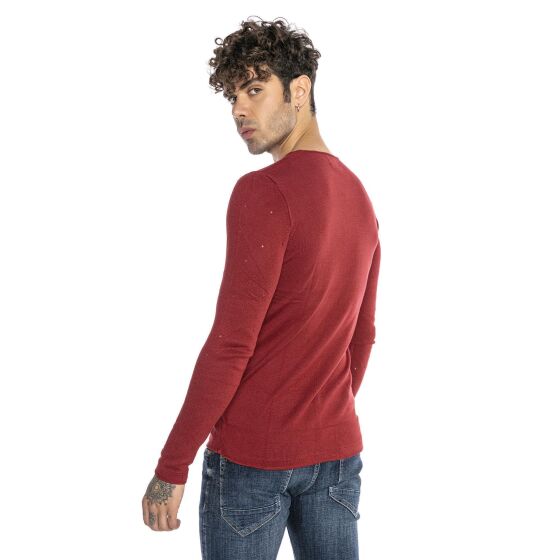 Red Bridge Herren Autumn Sky Feinstrick Pullover Bordeaux