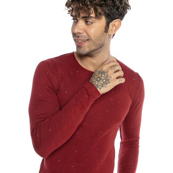 Red Bridge Herren Autumn Sky Feinstrick Pullover Bordeaux