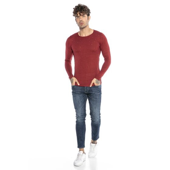 Red Bridge Herren Autumn Sky Feinstrick Pullover Bordeaux