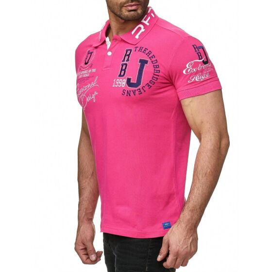 Red Bridge Mens Professional Design Polo Shirts Polo T-Shirt Fuchsia