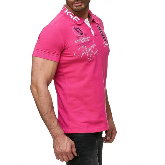 Red Bridge Mens Professional Design Polo Shirts Polo T-Shirt Fuchsia