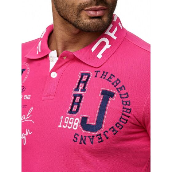 Red Bridge Mens Professional Design Polo Shirts Polo T-Shirt Fuchsia