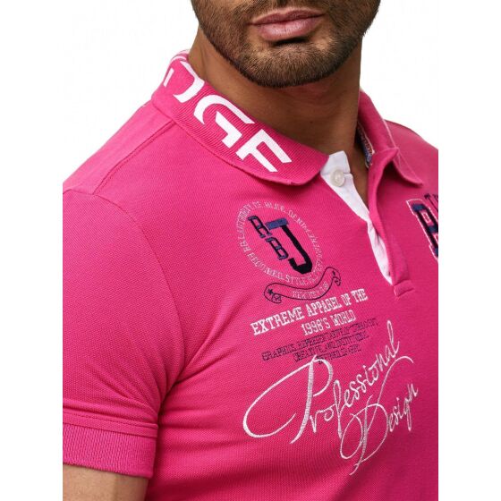 Red Bridge Mens Professional Design Polo Shirts Polo T-Shirt Fuchsia