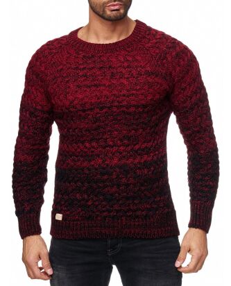 Red Bridge Herren Fire Crackle Strickpullover Schwarz Rot