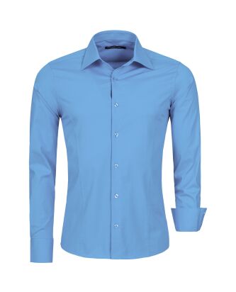 Red Bridge Herren Basic Design Slim Fit Langarm Hemd Blau