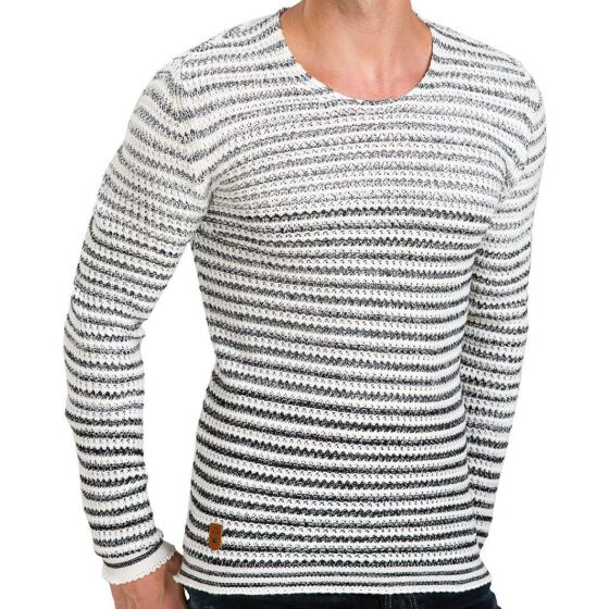 Red Bridge Herren Winter Zebra Strickpullover Pullover Ecru