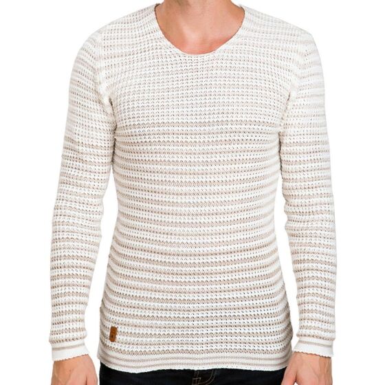 Red Bridge Herren Winter Zebra Strickpullover Pullover Beige