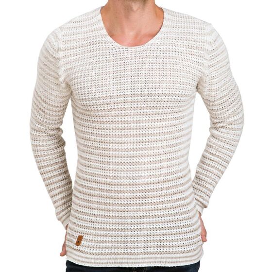 Red Bridge Herren Winter Zebra Strickpullover Pullover Beige