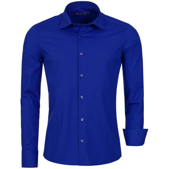 Red Bridge Mens Basic Design Slim Fit Long Sleeve Shirt Saxe Blue
