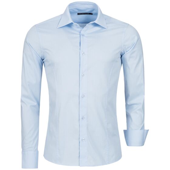 Red Bridge Herren Basic Design Slim Fit Langarm Hemd Hellblau