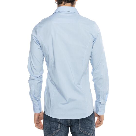 Red Bridge Herren Basic Design Slim Fit Langarm Hemd Hellblau