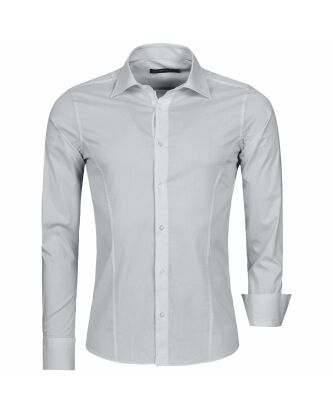 Red Bridge Herren Basic Design Slim Fit Langarm Hemd Grau