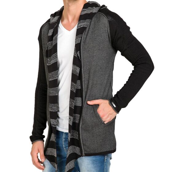 Red Bridge Herren Groovy Scarf Strickjacke Schwarz