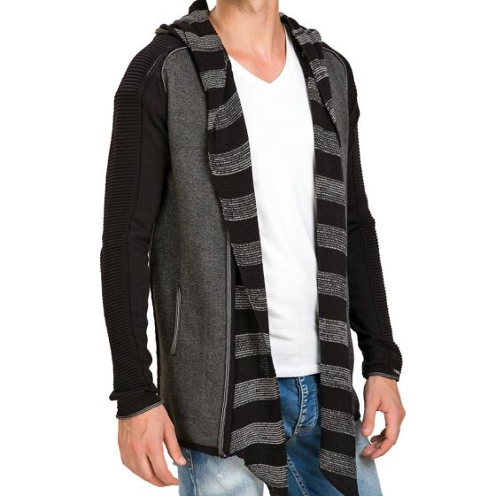 Red Bridge Mens Groovy Scarf Cardigan Black