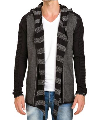 Red Bridge Herren Groovy Scarf Strickjacke Schwarz