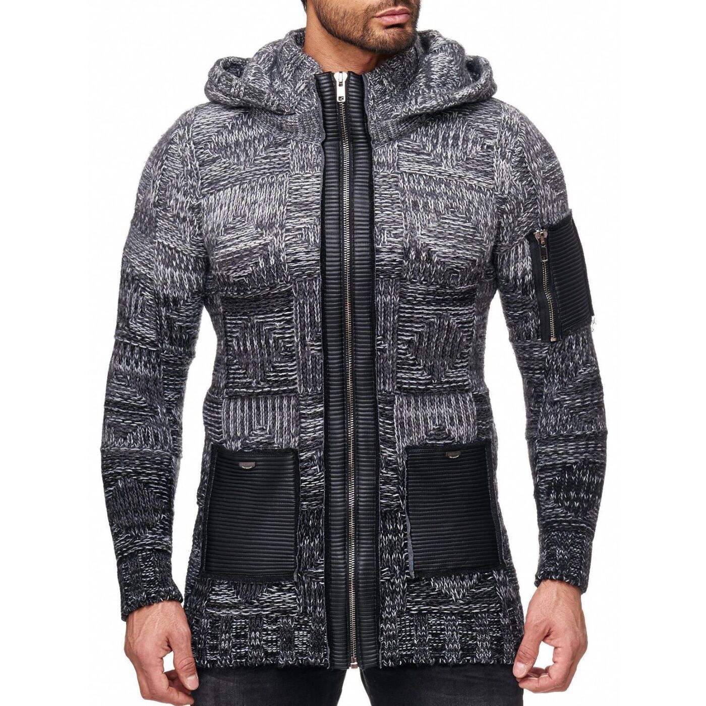 Redbridge Herren Cardigan Strickjacke Jacke Übergangsjacke Lang