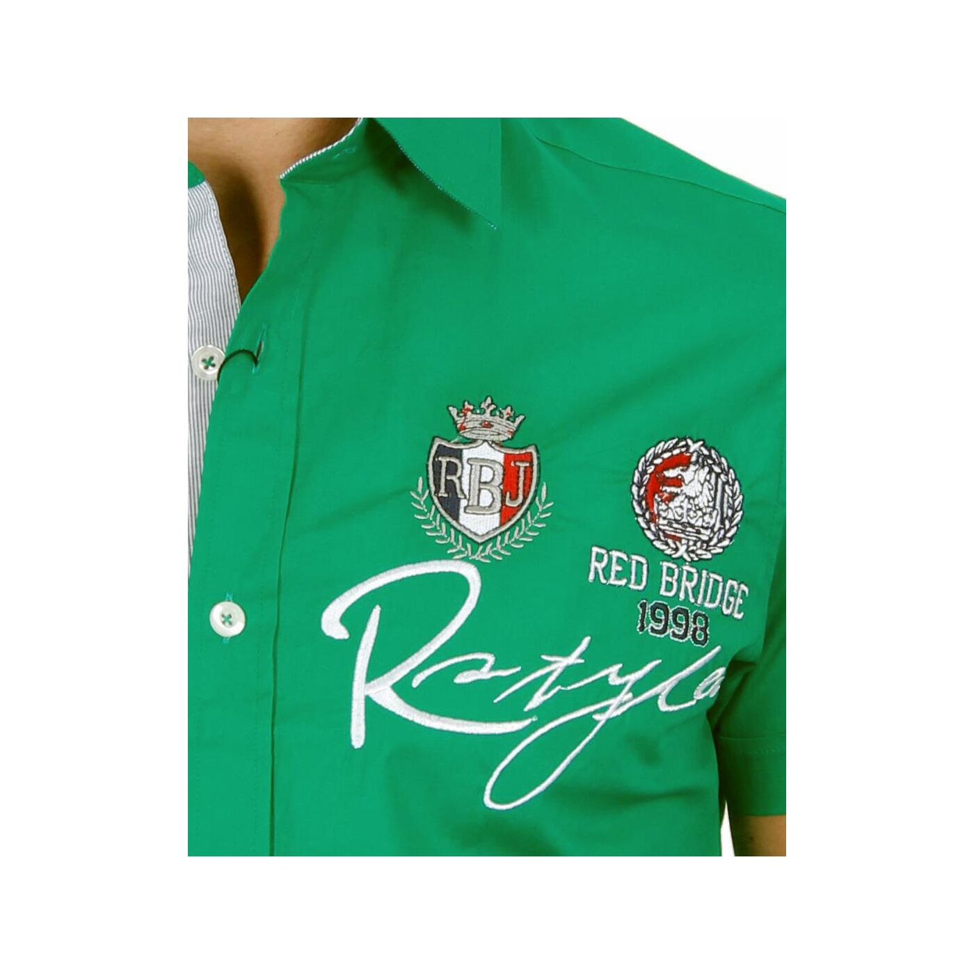 Red Bridge Herren - Slim grün , R-Style Design kurzarm Hemd € R-2122 22,90 Fit