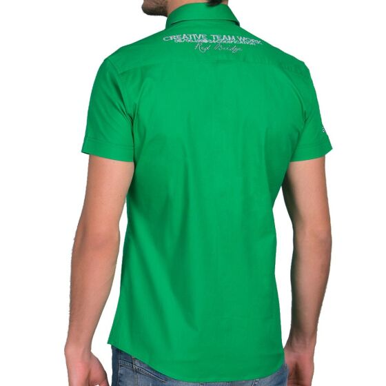 Red Bridge Mens R-Style Design Slim Fit Short Sleeve Shirt Green