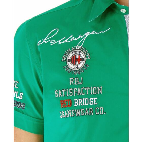 Red Bridge Mens R-Style Design Slim Fit Short Sleeve Shirt Green