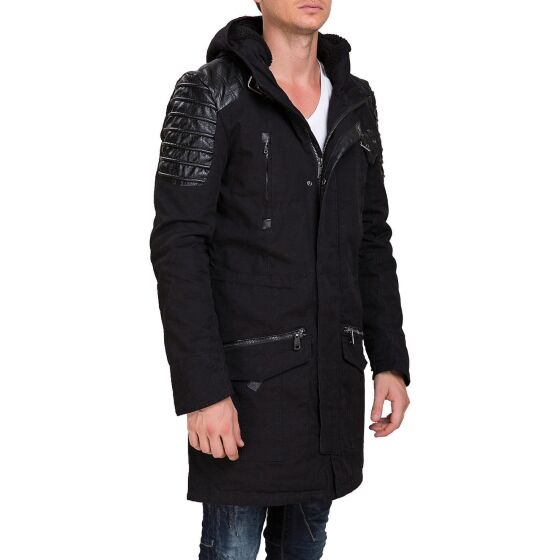 Red Bridge Herren Winter Samurai Jacke Winterjacke Parka Schwarz