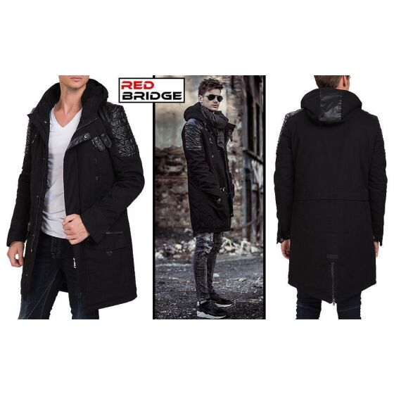 Red Bridge Herren Winter Samurai Jacke Winterjacke Parka Schwarz