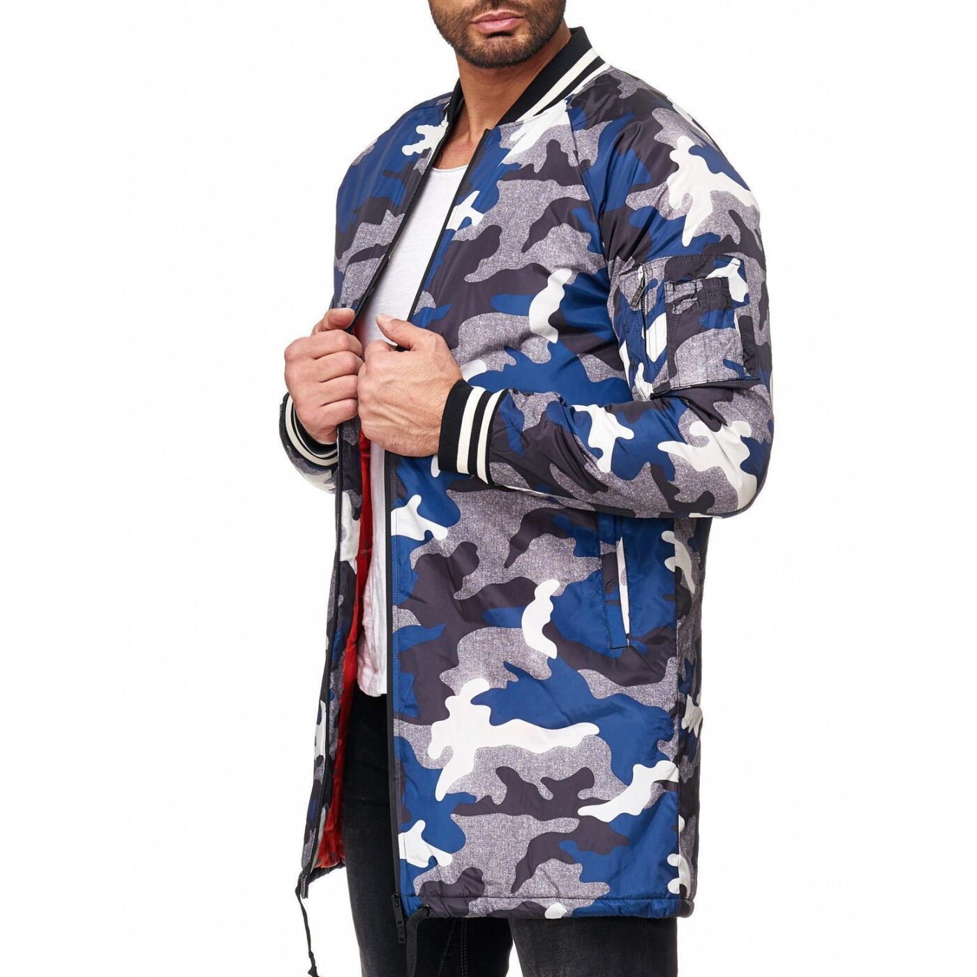 Mens long 2025 camo jacket