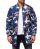 Red Bridge Mens Camouflage Inmate Long Bomber Jacket Oversize Blue
