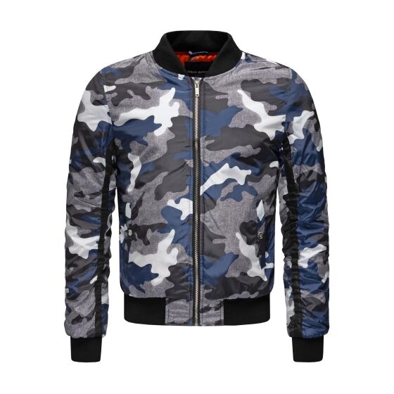 Red Bridge Mens Camouflage Bomber Jacket Winter Jacket Camouflage Navy