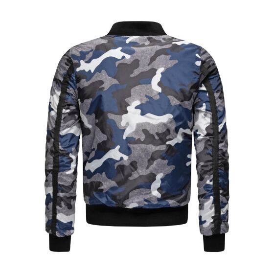 Red Bridge Mens Camouflage Bomber Jacket Winter Jacket Camouflage Navy