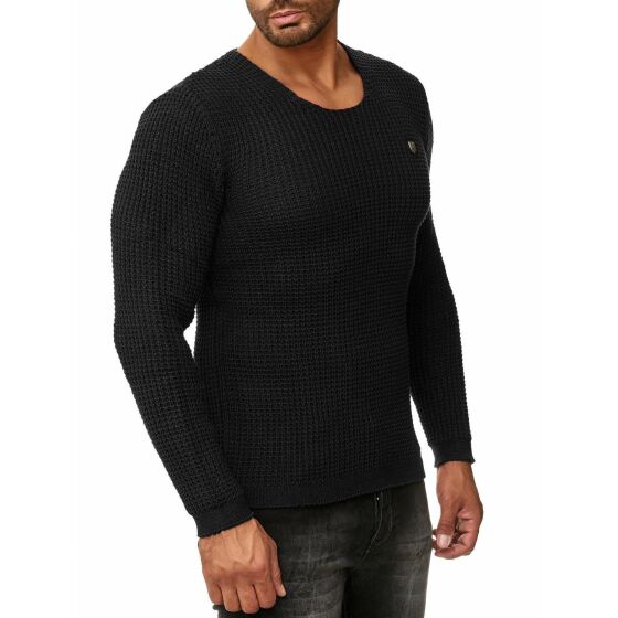 Red Bridge Mens Knit Jumper Men of the Year Jumper Sweatshirt Black