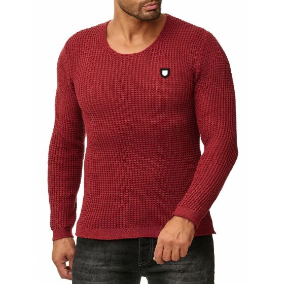 Red Bridge Mens Men of the Year Knit Jumper Sweater Bordeaux XL