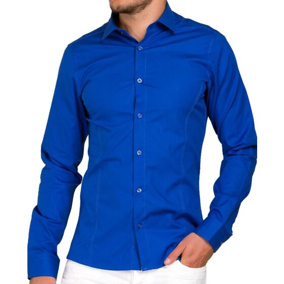 Red Bridge Herren Basic Design Slim Fit Langarm Hemd Saxeblau